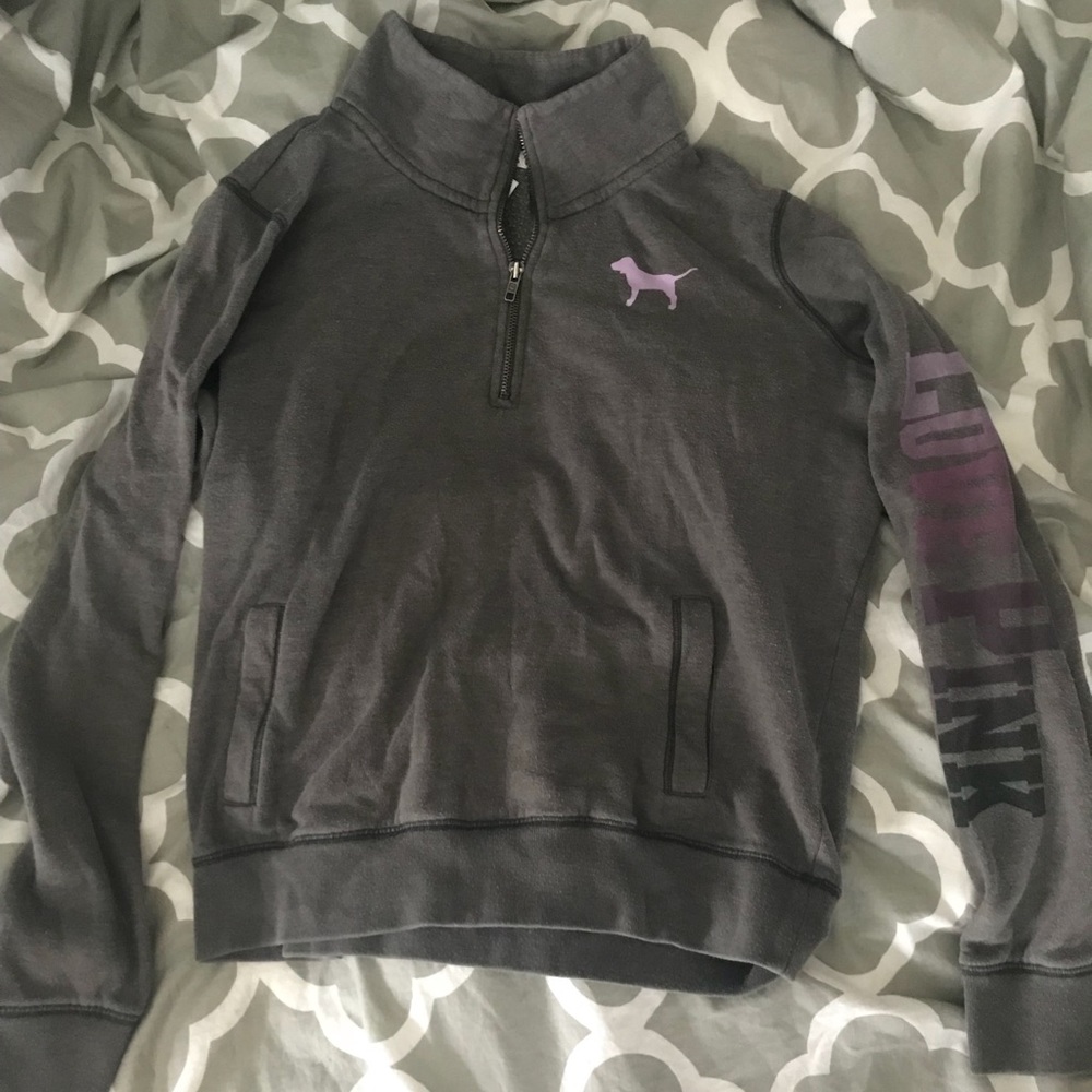 VSPink Classic Grey Quarter Zip